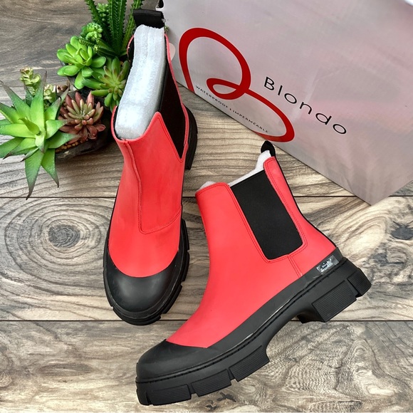 NIB Blondo Helga Waterproof Winter Chelsea Boots Red 8.5M - Picture 2 of 13